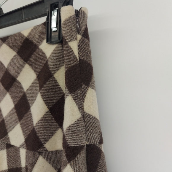 Lauren Ralph Lauren Wool Check Circle Skirt brown and white/cream check - Picture 3 of 6